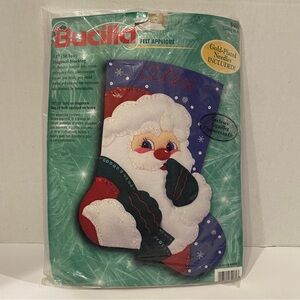 NEW Bucilla Felt Christmas Stocking Kit Santa Vintage